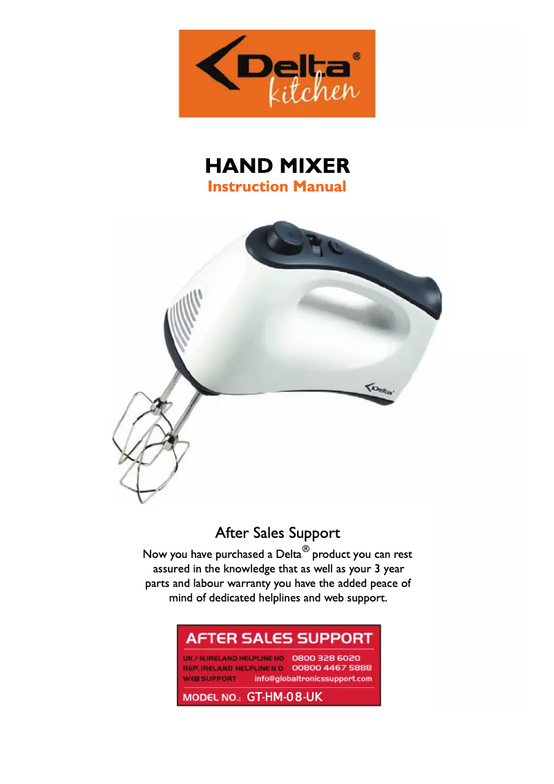 Page 1 of the manual User Manual Delta GT-HM-08