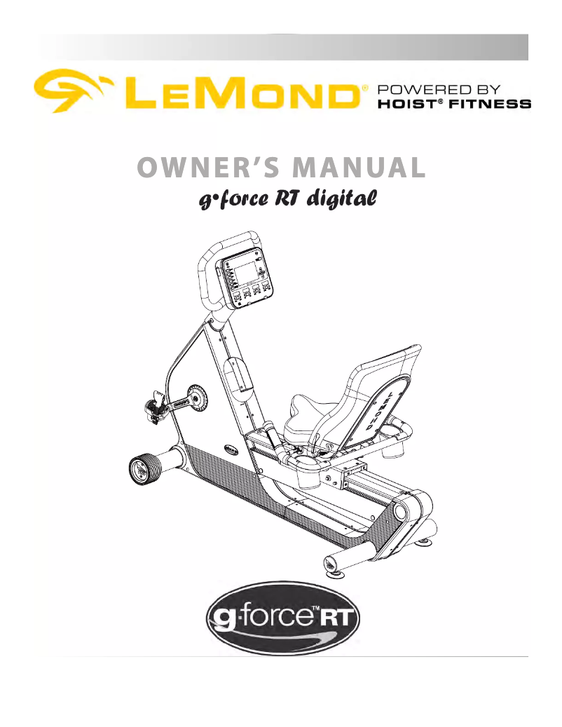 Page n°1 - Mode d'emploi LeMond Fitness G-FORCE RT