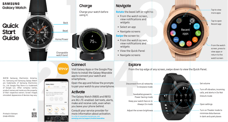Page n°1 - Guide de démarrage rapide Samsung Galaxy Watch