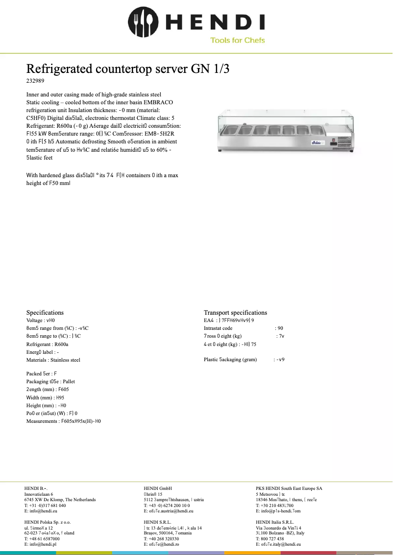 Page 1 de la notice Fiche technique Arktic 232996