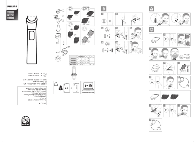 Page n°1 - Manuel utilisateur Philips MG9540
