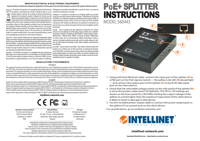 Image de la première page du manuel de l'appareil 560443