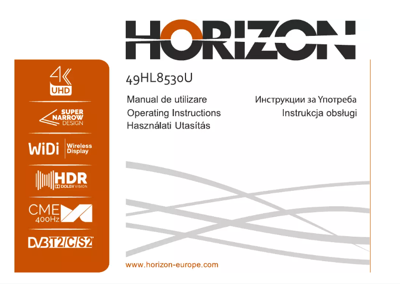 Page n°1 - Manuel utilisateur Horizon 49HL8530U