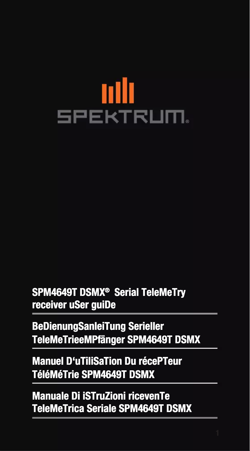 Image de la première page du manuel de l'appareil SPM4649T