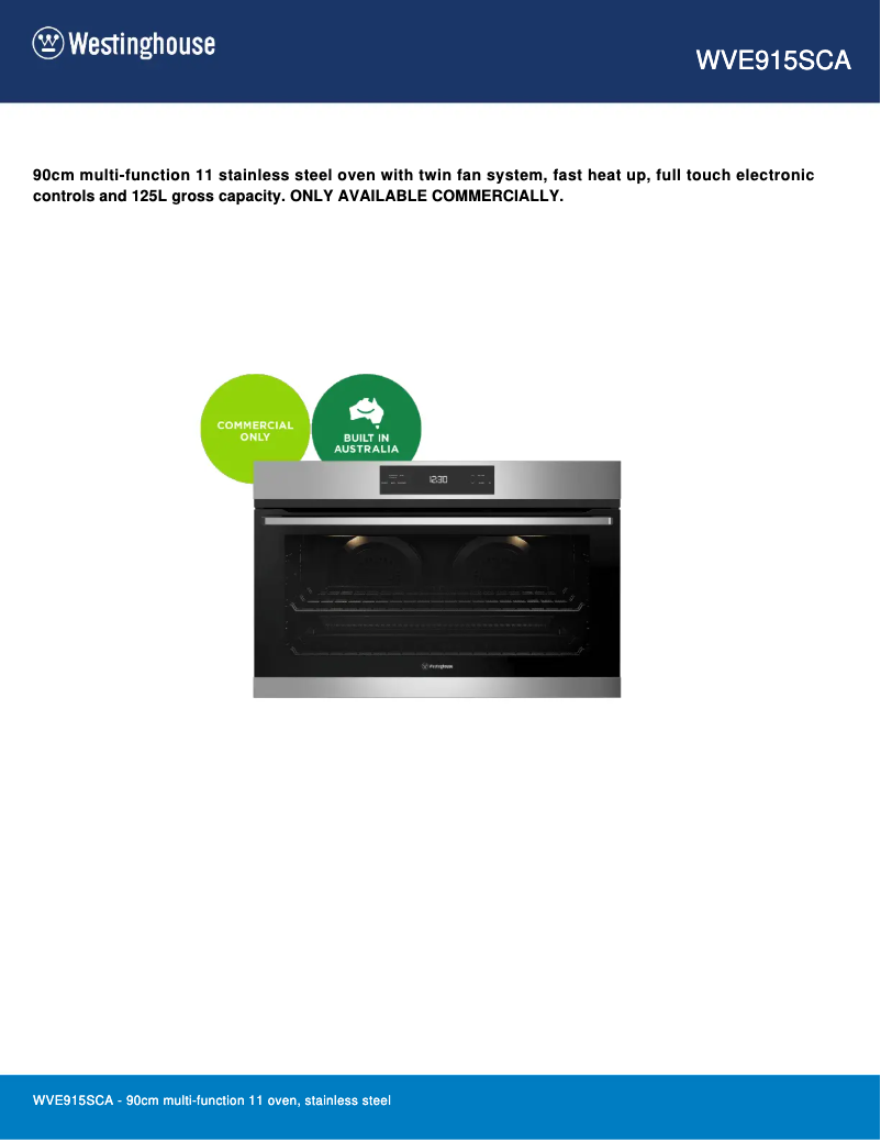 Image de la première page du manuel de l'appareil WVE915SCA