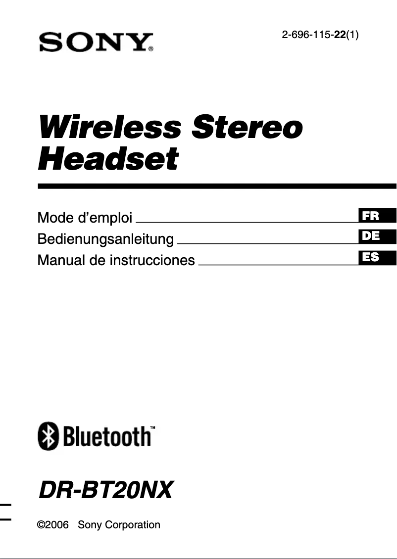 Image de la première page du manuel de l'appareil DR-BT20