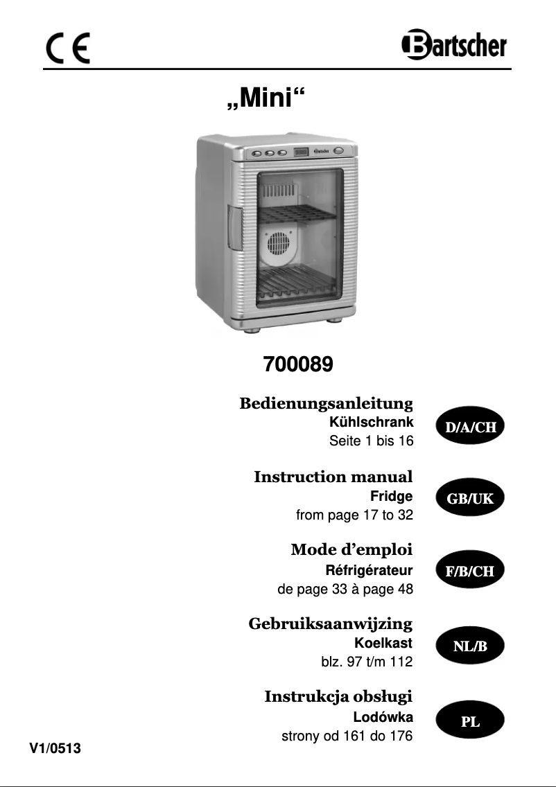 Page 1 de la notice Manuel utilisateur Bartscher 700089