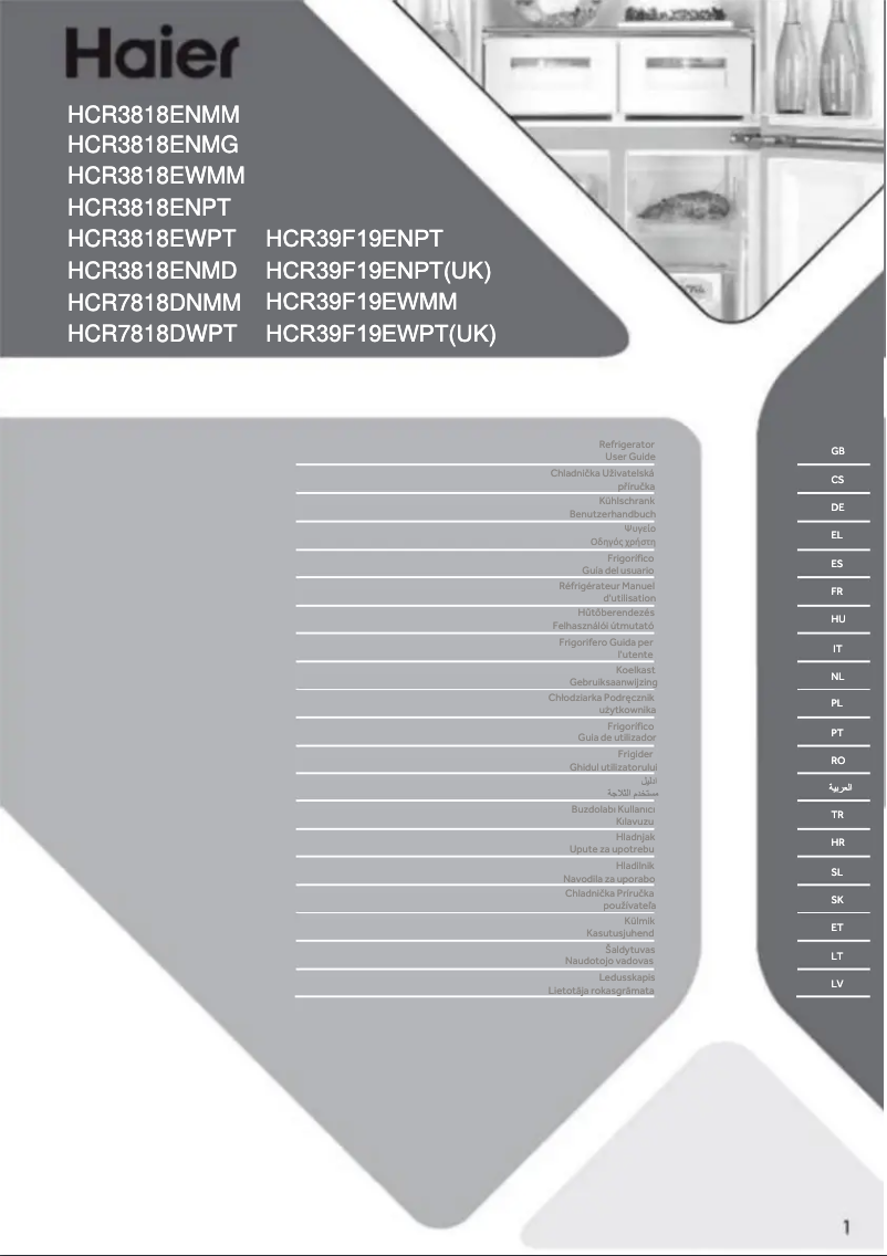 Page 1 of the manual User Manual Haier HCR7818DNMM