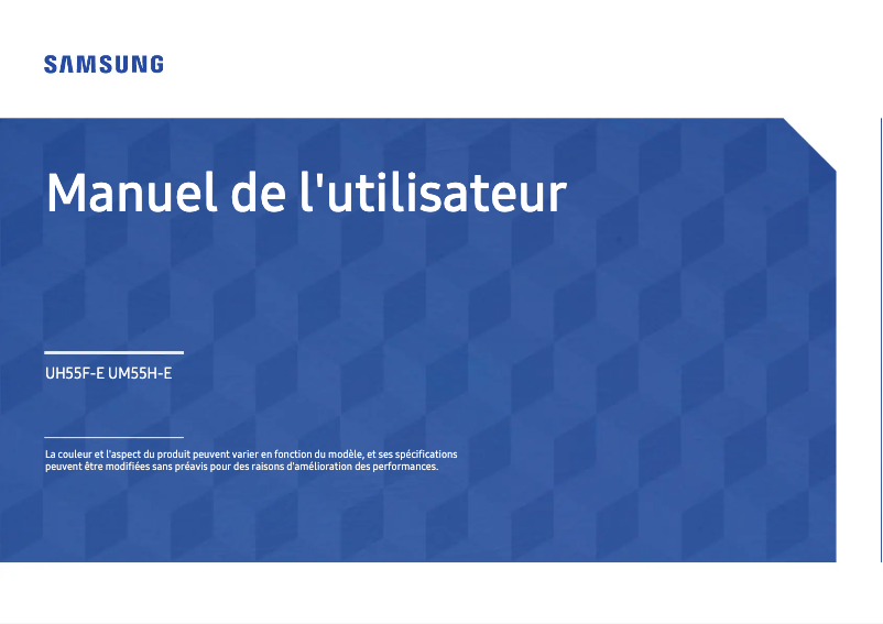 Page 1 de la notice Manuel utilisateur Samsung UM55H-E Series 55"