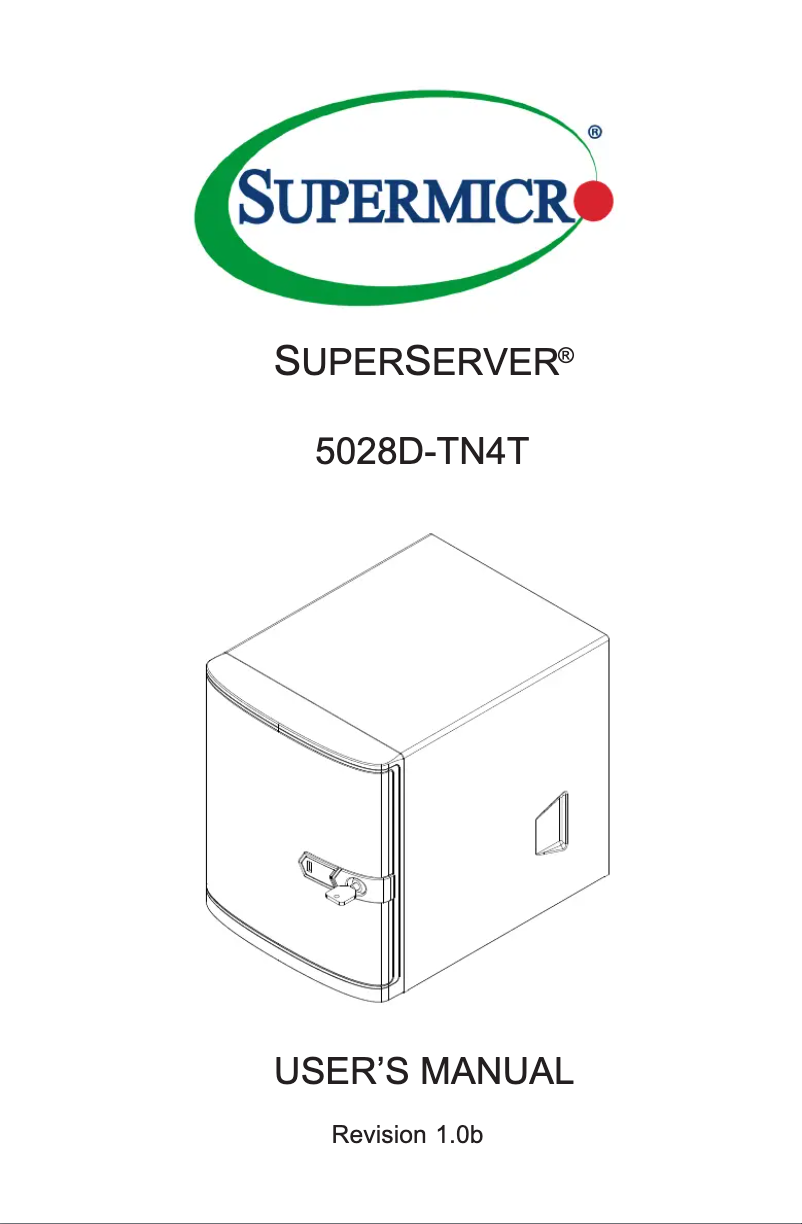 Page 1 de la notice Manuel utilisateur Supermicro SuperServer 5028D-TN4T