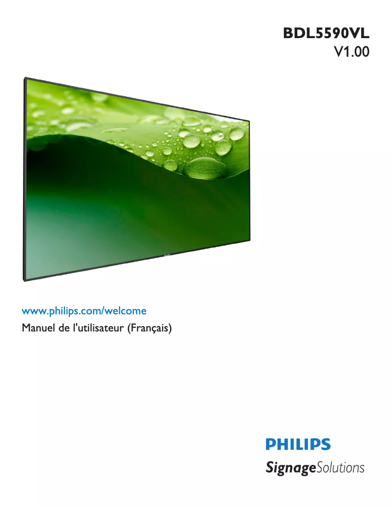 Page n°1 - Manuel utilisateur Philips Signage Solutions BDL5590VL