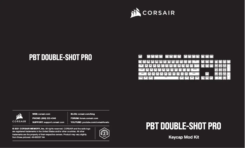 Page n°1 - Manuel utilisateur Corsair PBT Double-Shot Pro