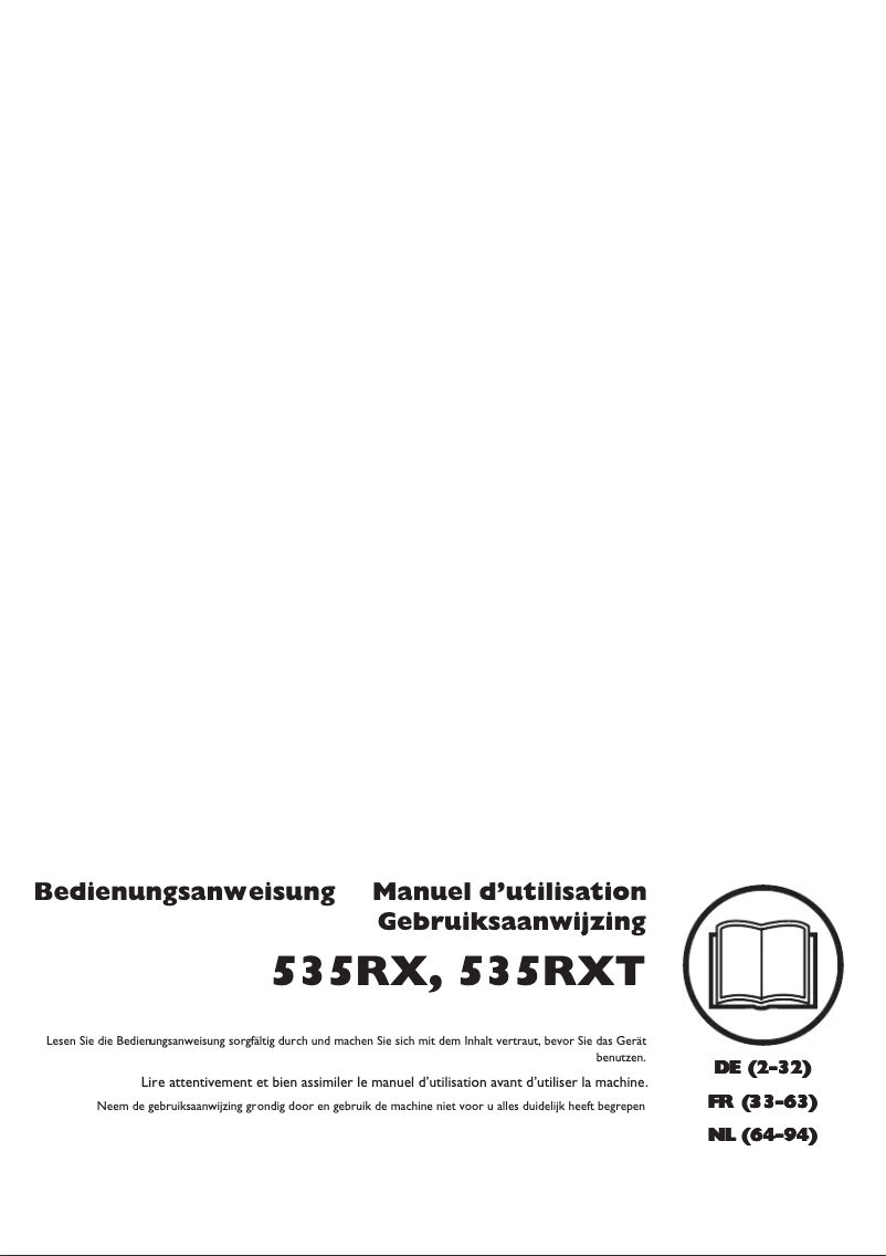 Image de la première page du manuel de l'appareil 535RXT