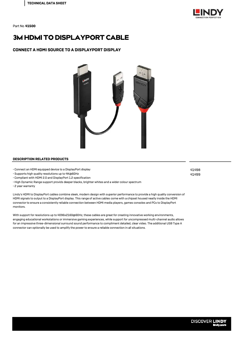Page 1 de la notice Manuel utilisateur Lindy 41500