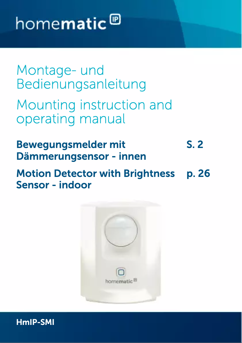 Imagen de la primera página del manual del dispositivo HmIP-SMI