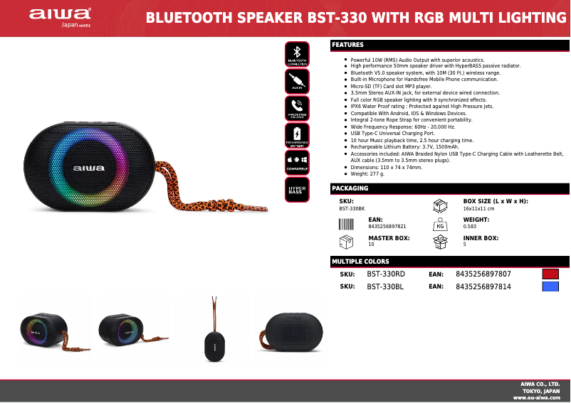 Page n°1 - Fiche technique Aiwa BST-330BK