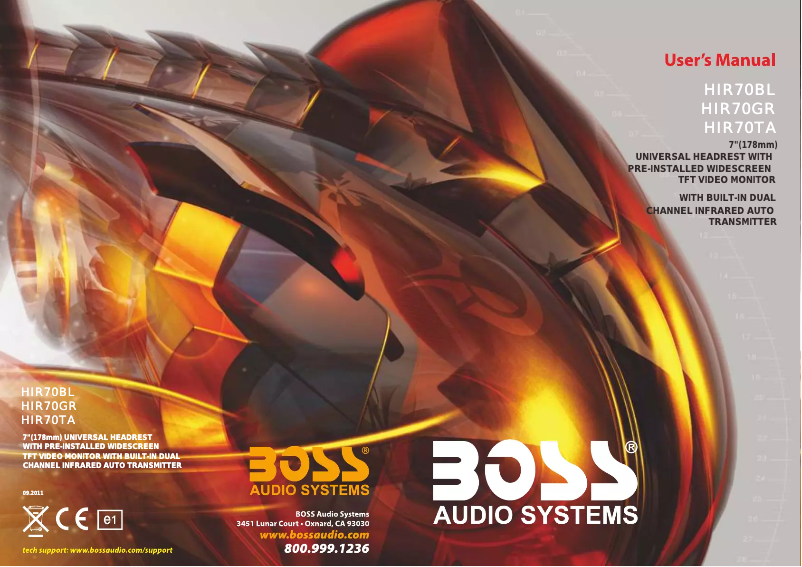 Page 1 de la notice Manuel utilisateur Boss Headrest Widescreen