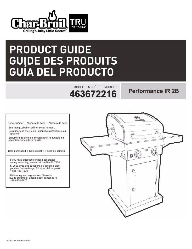 Page 1 de la notice Manuel utilisateur Char-Broil 463672216