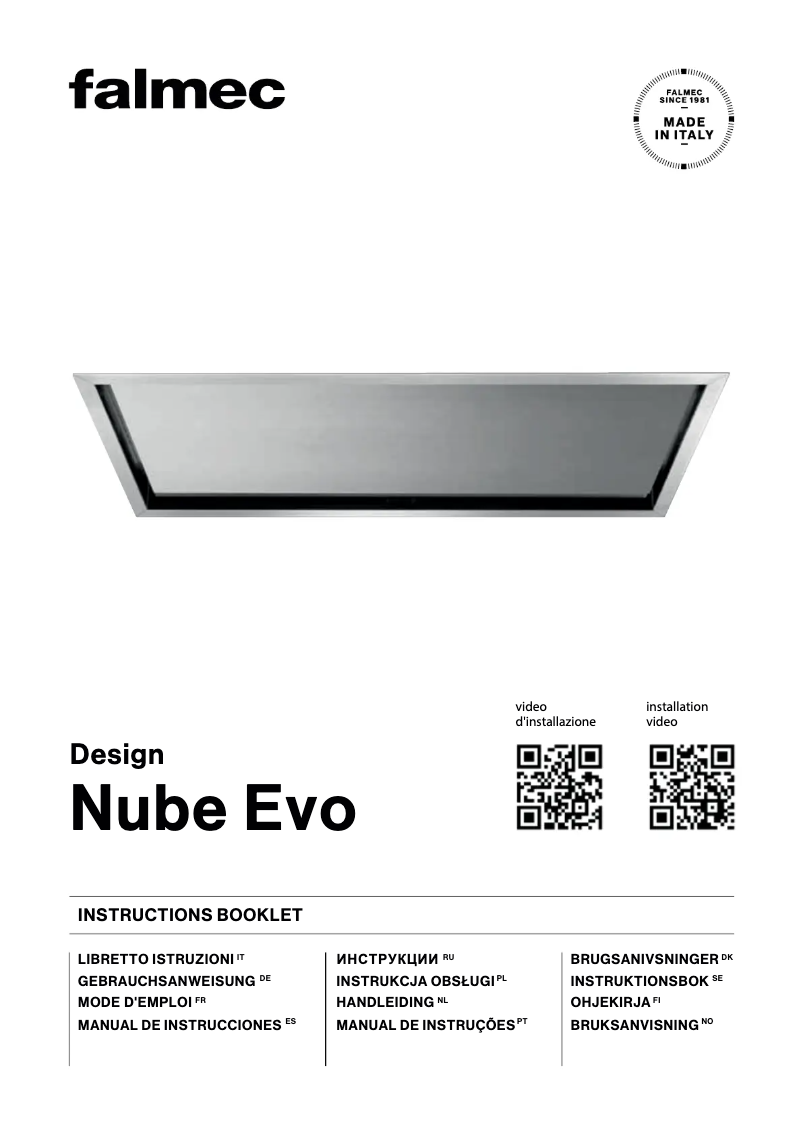 Image de la première page du manuel de l'appareil Nube Evo