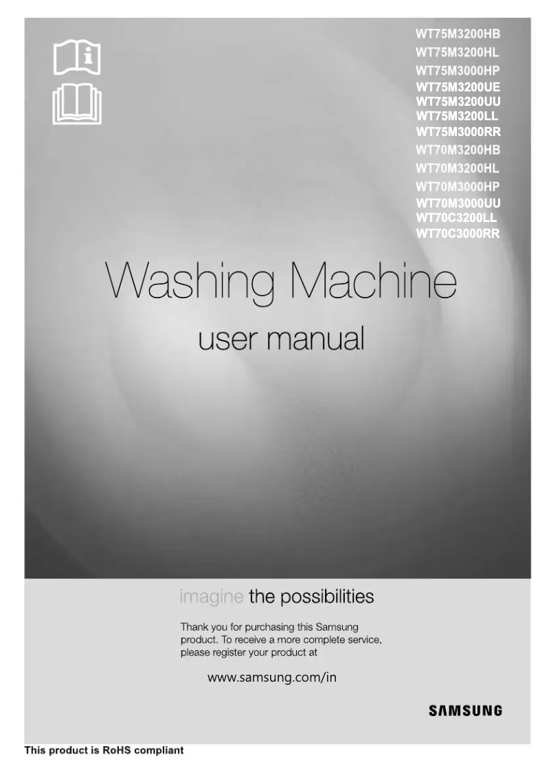 Page 1 de la notice Manuel utilisateur Samsung WT72M3200HB