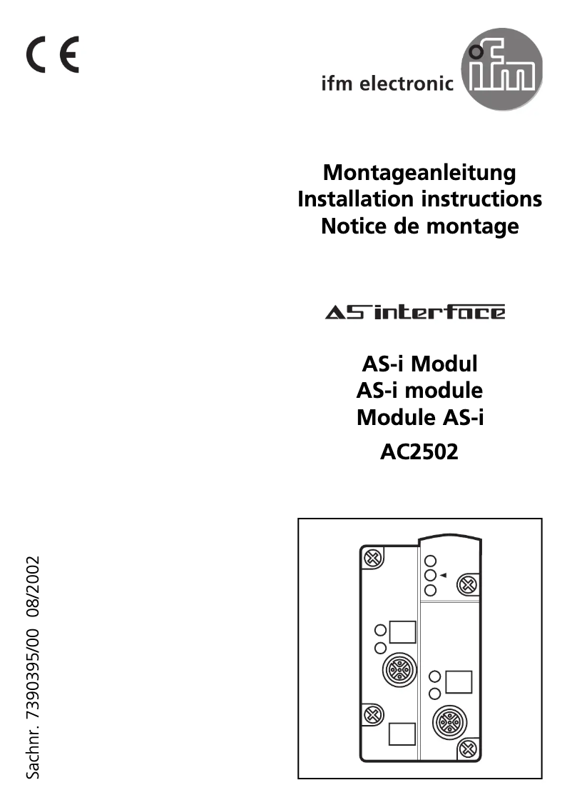 Page n°1 - Manuel utilisateur IFM AC2502