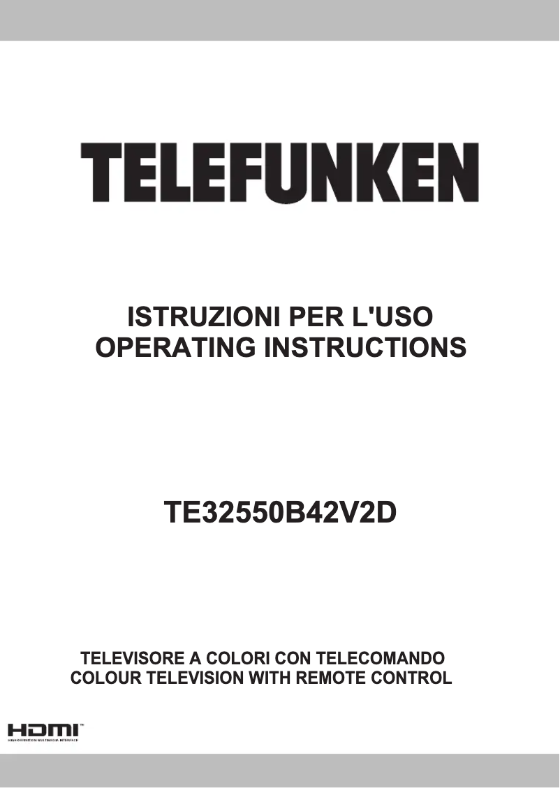 Page n°1 - Manuel utilisateur Telefunken TE32550B42V2D