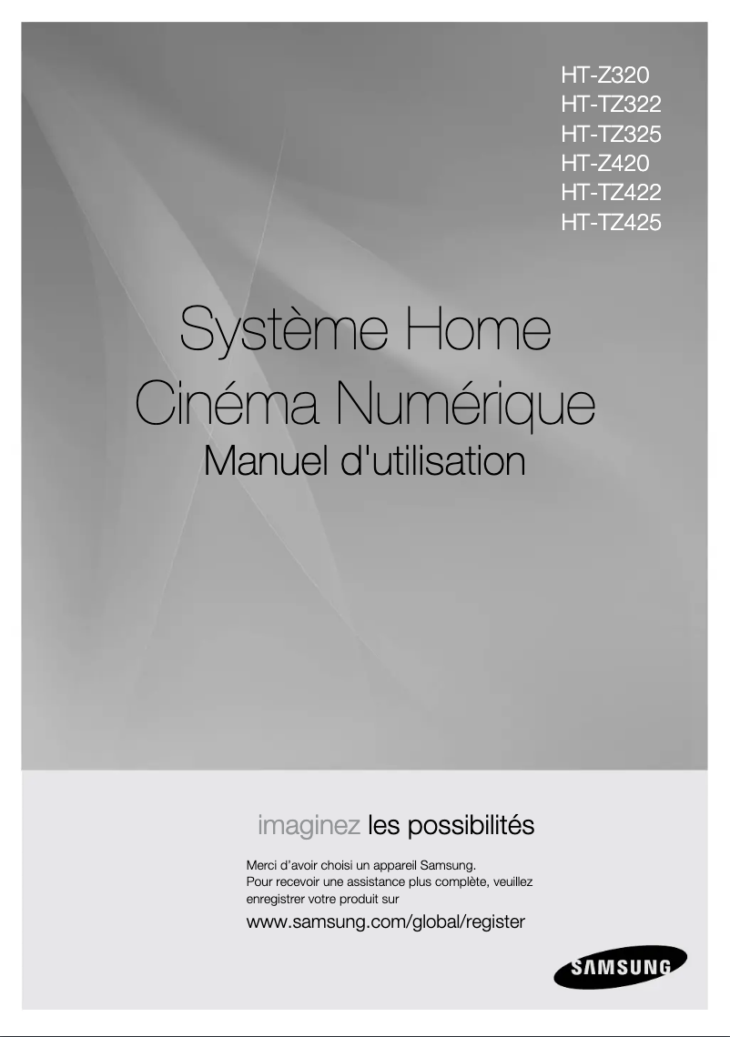 Image de la première page du manuel de l'appareil HT-TZ325