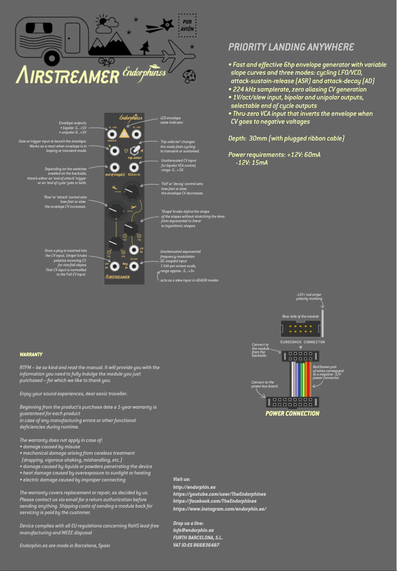 Page 1 de la notice Manuel utilisateur Endorphin.es Airstreamer