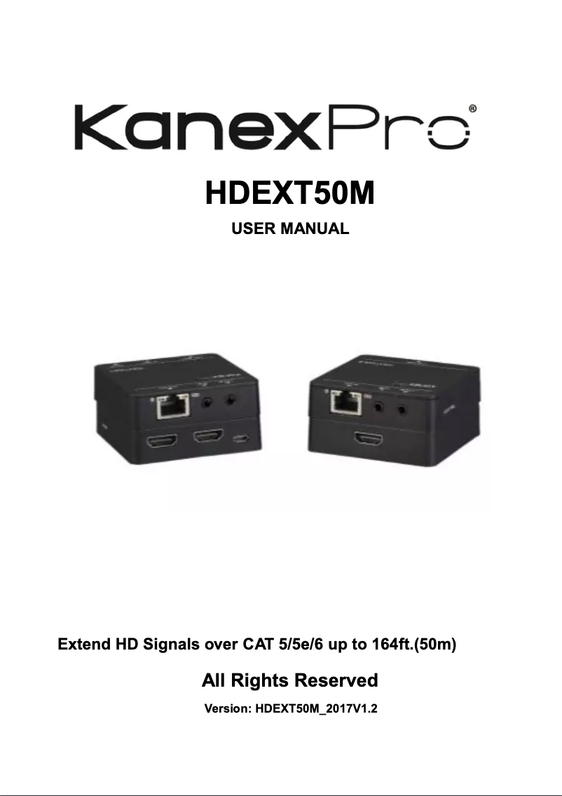 Image de la première page du manuel de l'appareil HDEXT50M