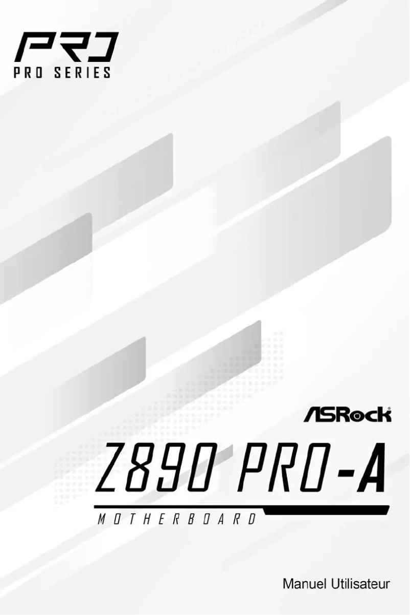 Page n°1 - Manuel utilisateur Asrock Z890 Pro-A