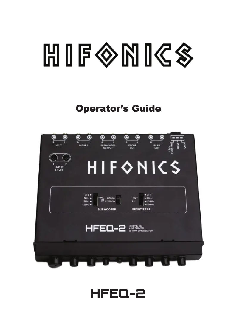 Image de la première page du manuel de l'appareil HFEQ-2