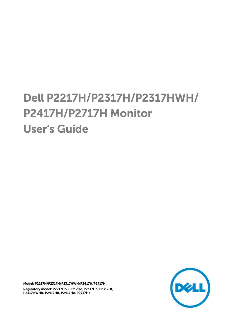 Page 1 de la notice Manuel utilisateur Dell P2417H