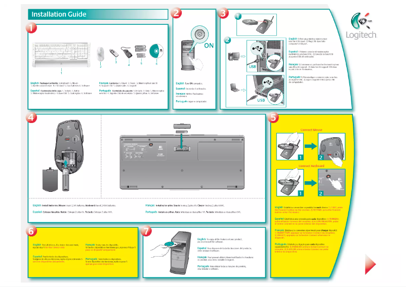 Page 1 de la notice Manuel utilisateur Logitech Cordless Desktop S530