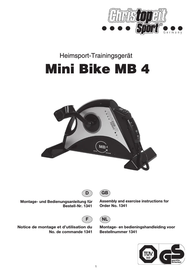 Page n°1 - Manuel utilisateur Christopeit MB 4