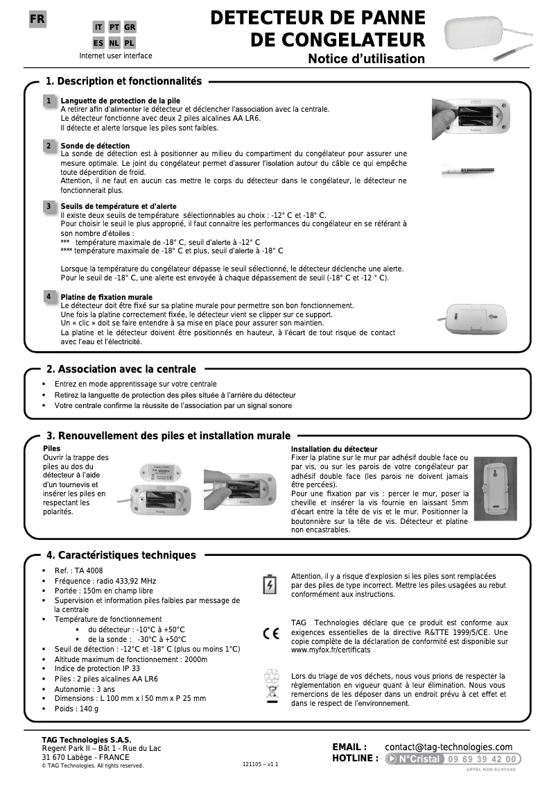 Página 1 del manual Manual de usuario Myfox TA4008