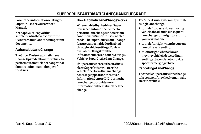 Page 1 of the manual User Manual Cadillac CT4 (2024)