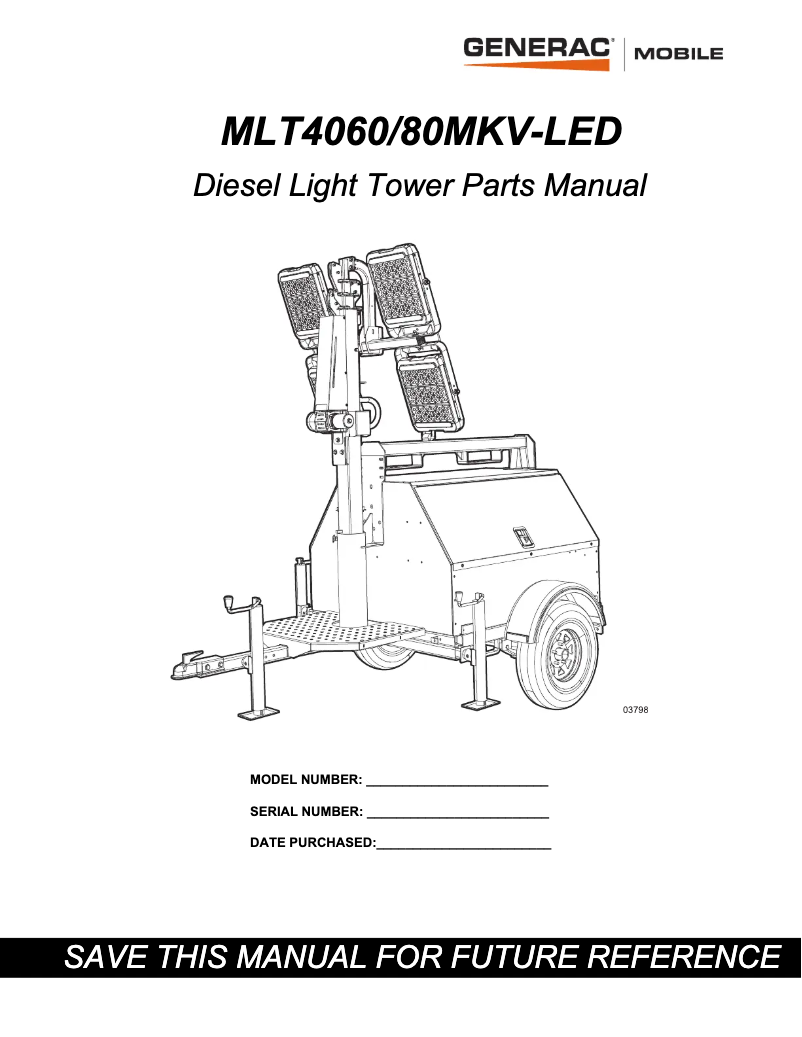 Page n°1 - Manuel utilisateur Generac MLT4060