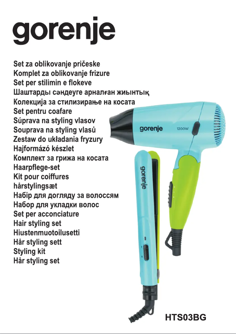 Page n°1 - Manuel utilisateur Gorenje HTS03BG