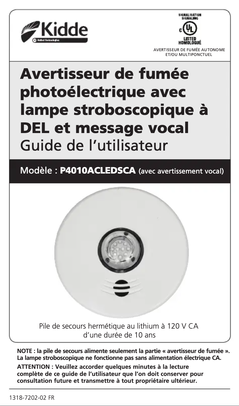 Image de la première page du manuel de l'appareil P4010ACLEDSCA