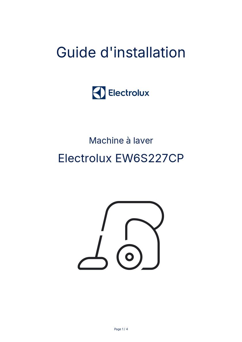 Image de la première page du manuel de l'appareil EW6S227CP