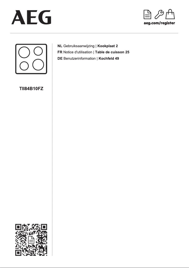 Page n°1 - Manuel utilisateur AEG TII84B10FZ