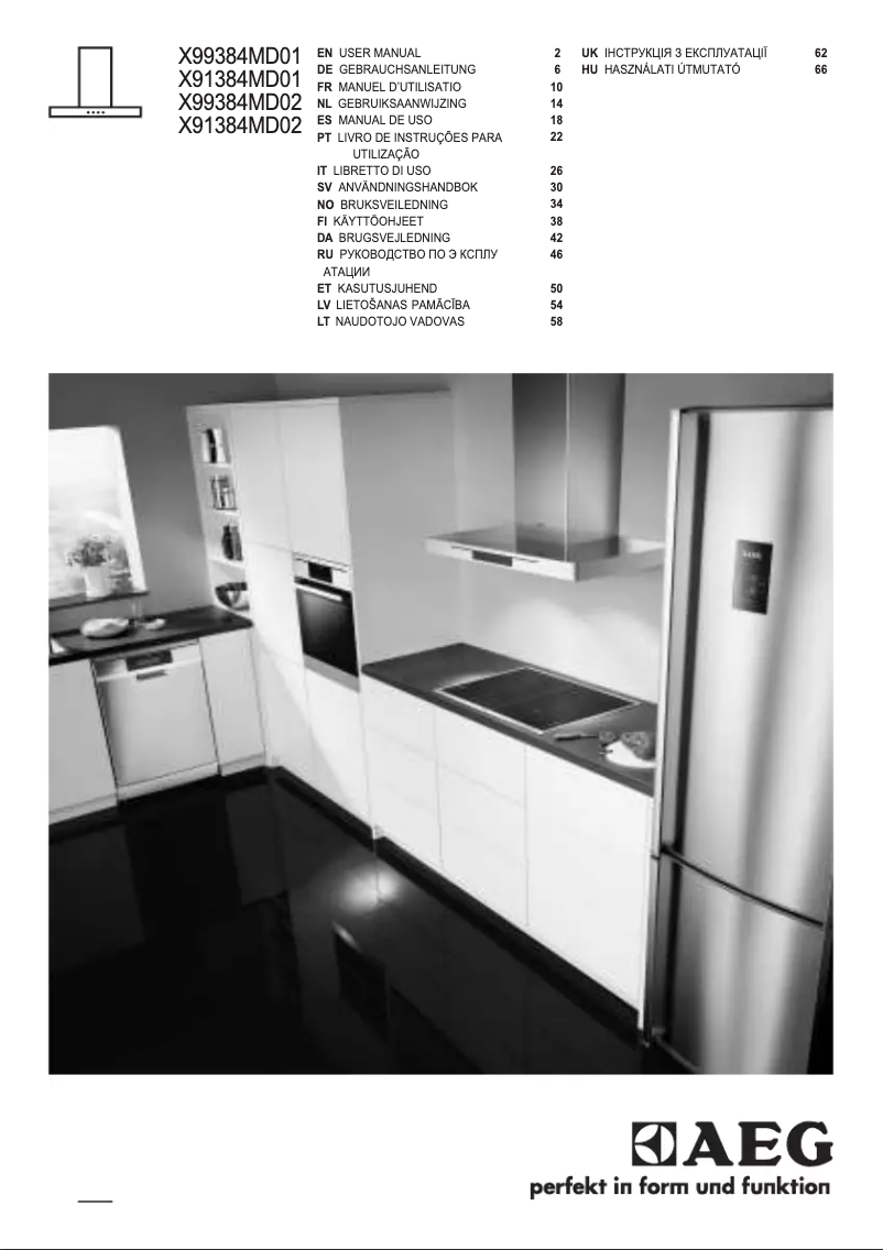 Page 1 de la notice Manuel utilisateur AEG X91384MD02