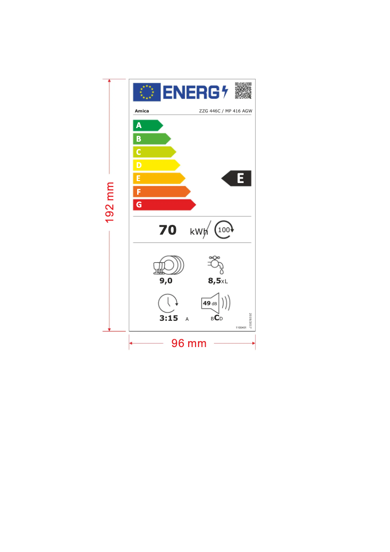 Page 1 de la notice Manuel utilisateur Amica ZZG446C
