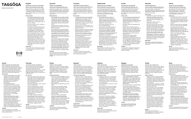 Page 1 de la notice Manuel utilisateur Ikea TAGGÖGA 505.413.50