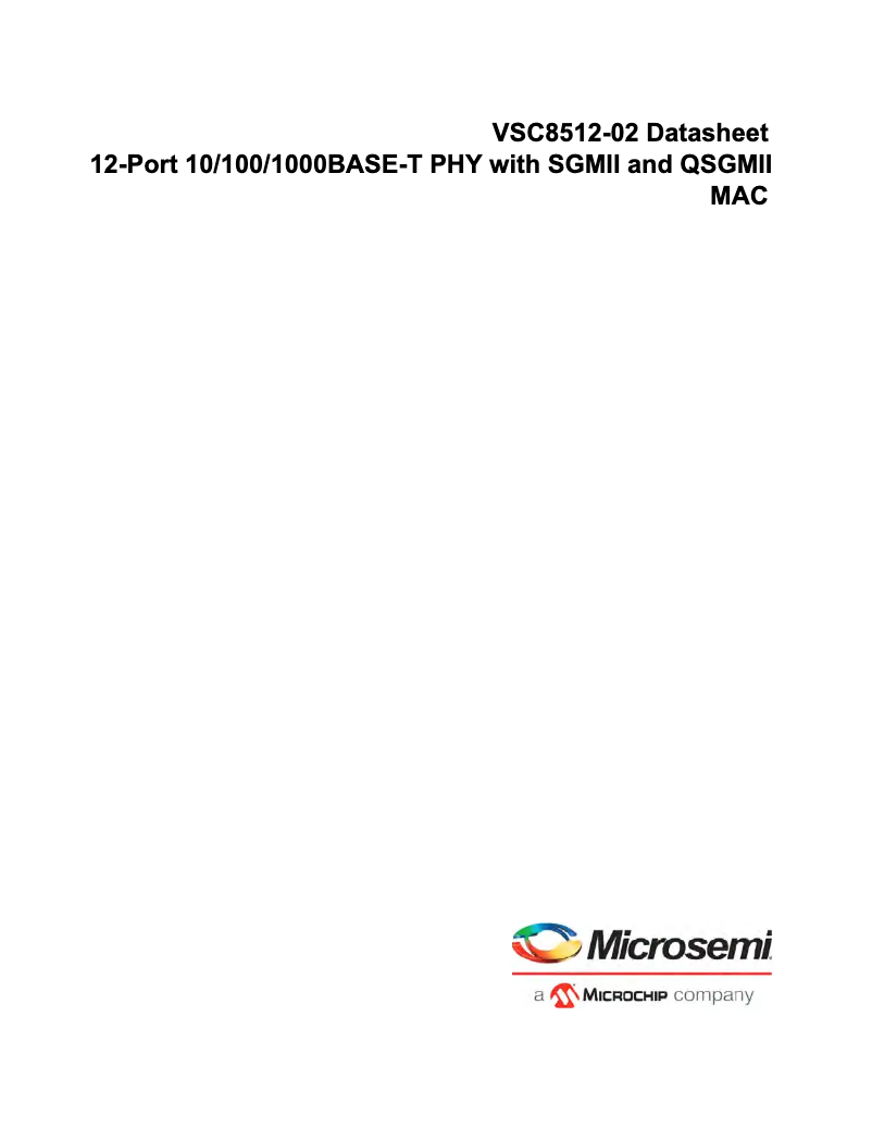 Page 1 de la notice Fiche technique Microchip VSC8512