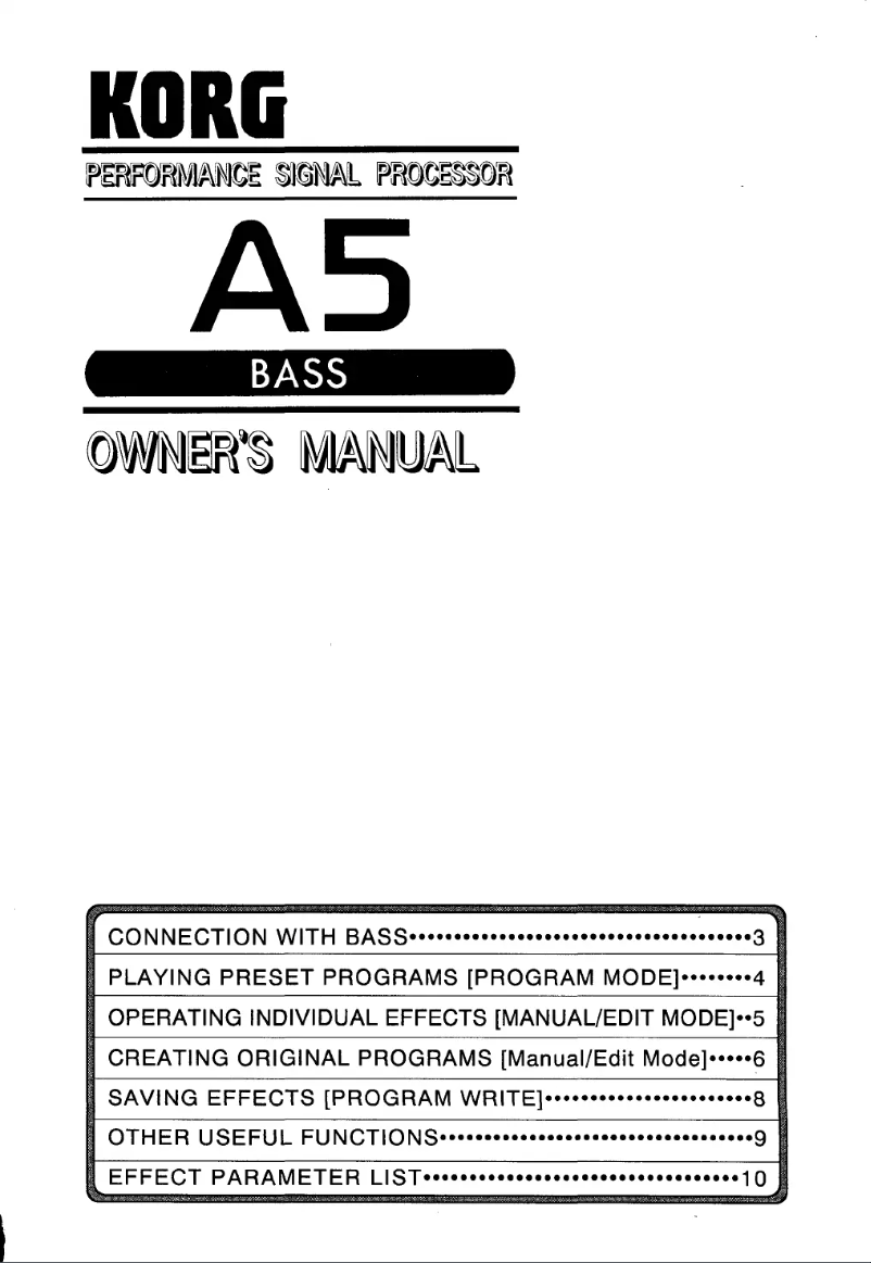 Image de la première page du manuel de l'appareil a5 Bass