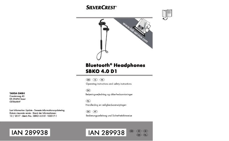 Image de la première page du manuel de l'appareil SBKO 4.0 D1