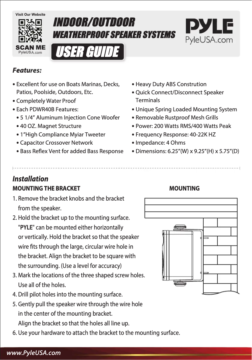 Image de la première page du manuel de l'appareil PDWR40W