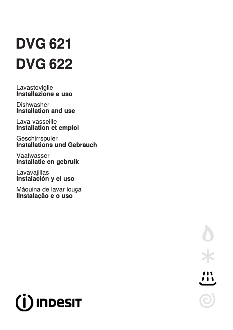 Page 1 de la notice Manuel utilisateur Indesit DVG 621 WH BK
