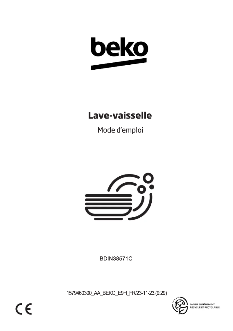 Image de la première page du manuel de l'appareil BDIN38571C